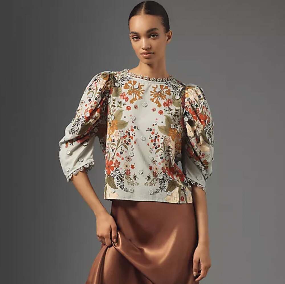 EUC Farm Rio Flowing Beauty Knit Blouse | Size S